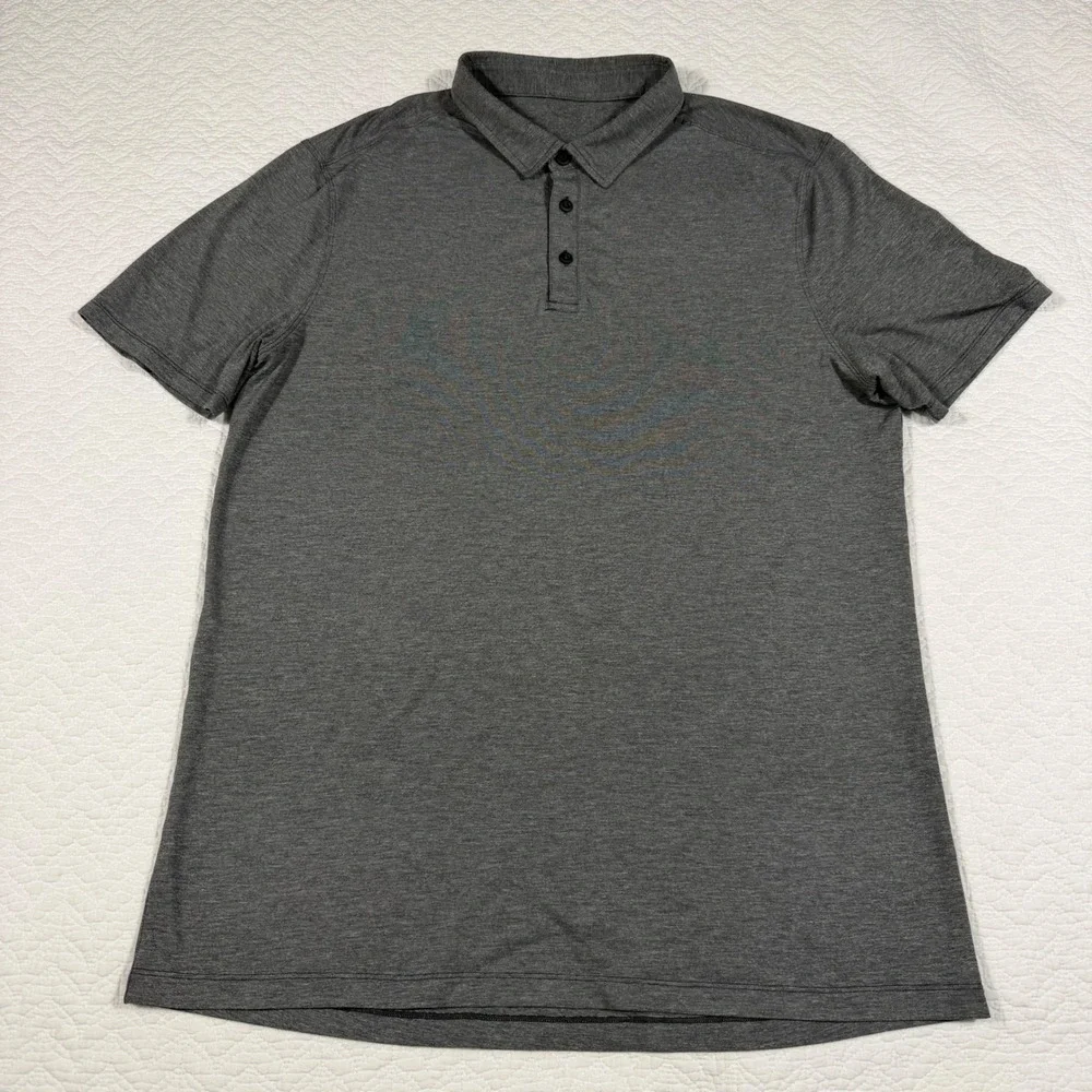 Lululemon‎ Evolution Polo Mens Short Sleeve Shirt XL Heathered Gray GUC